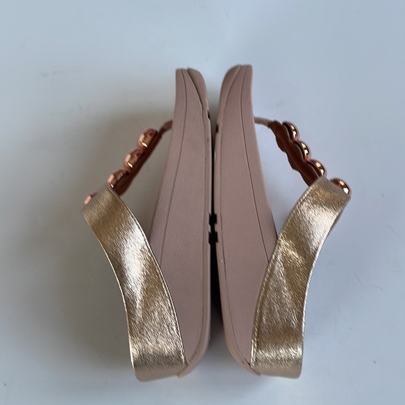 NWT Fit Flop Francheska Glitzy Toe Thongs Rose Gold 6 - Picture 13 of 16